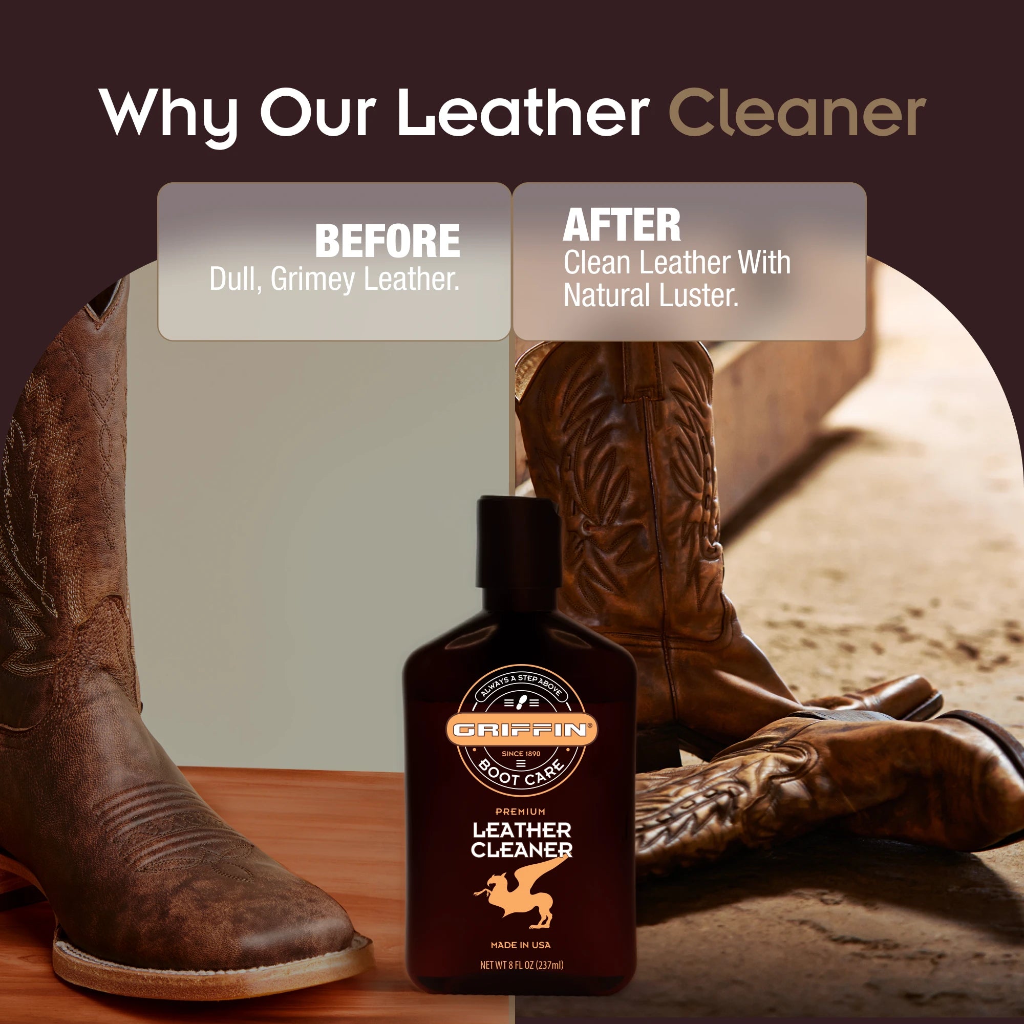 Our Leather Care Cleans Grimy Leather