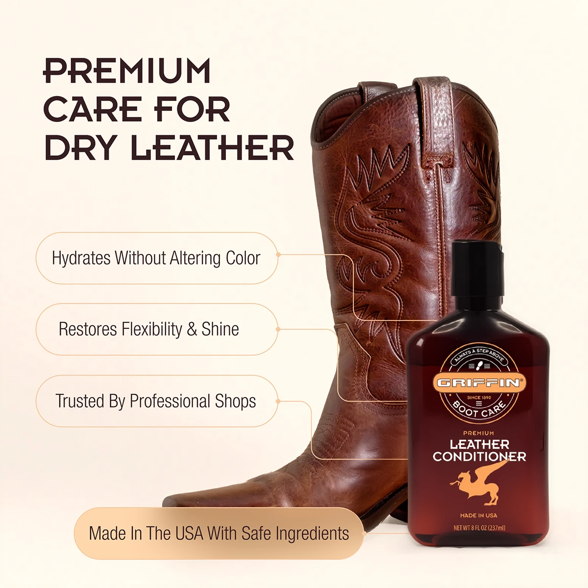 Griffin Western Boot Leather Conditioner 8 oz