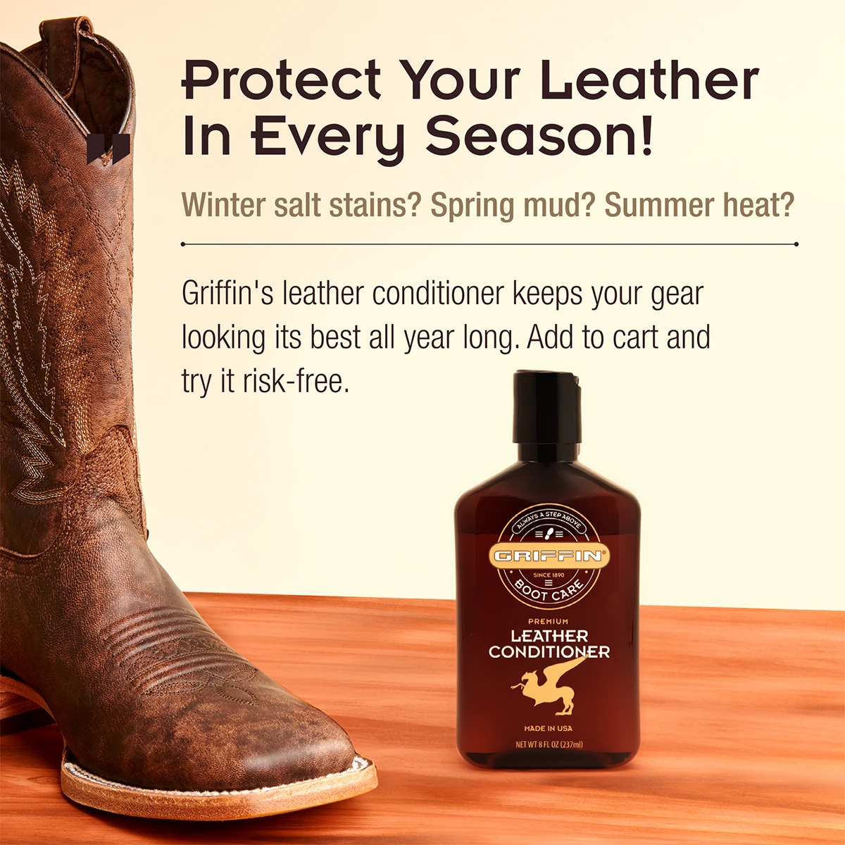 leather care, leather protection, leather weather protector, boot care, premium leather conditioner, premium boot care, work boot, cowboy boot, saddle leather
