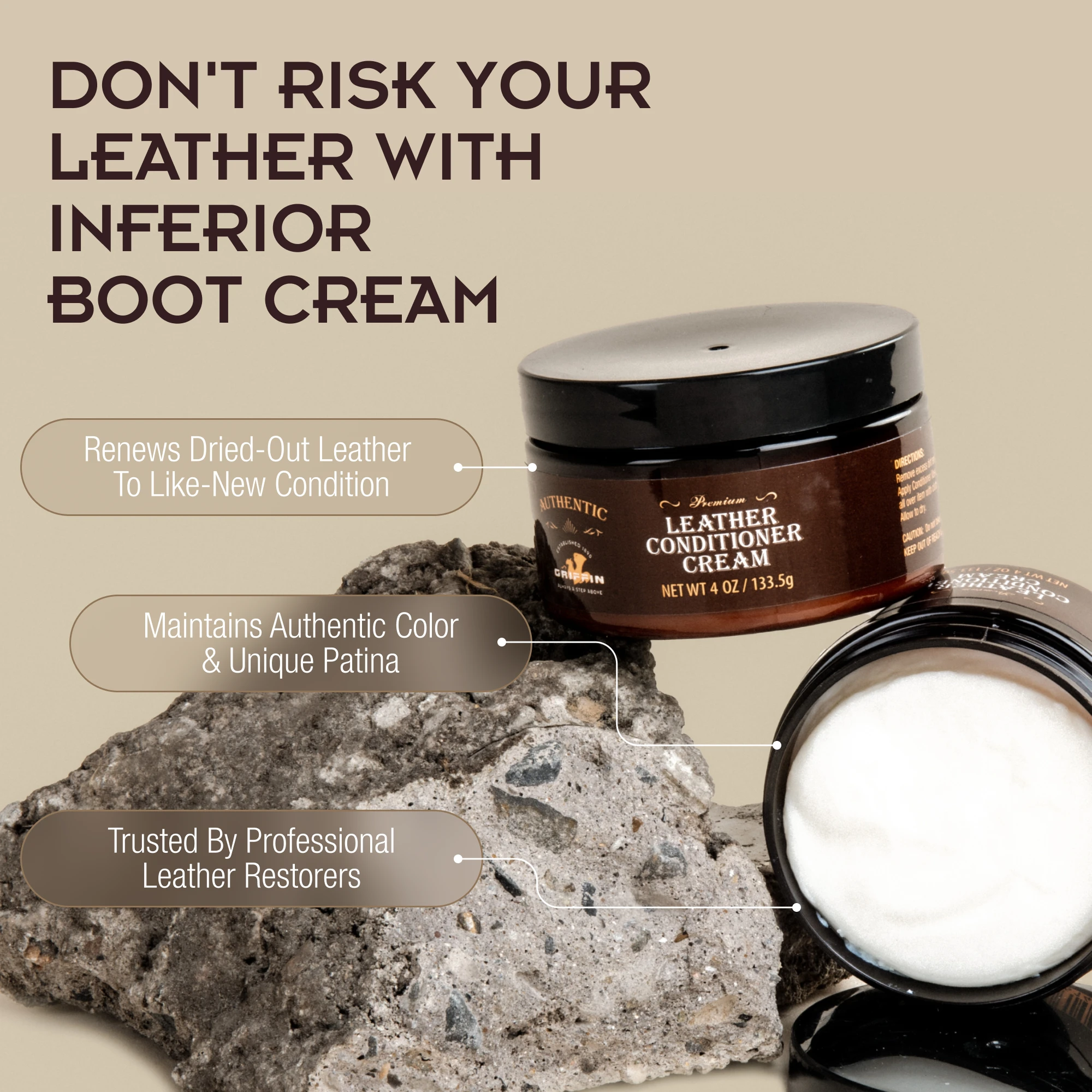 Superior product Leather Care Cream Conditioner Restores Leather